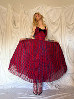 Load image into Gallery viewer, 1950’s PLAID CHIFFON DRESS
