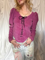 Load image into Gallery viewer, 1980’s LACE UP TOP
