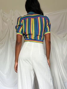 1930’s MULTI-COLORED STRIPE BLOUSE