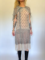 Load image into Gallery viewer, 1920’s SILK CHIFFON PAISLEY DRESS
