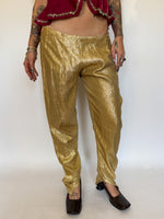 Load image into Gallery viewer, GOLD LAMÉ TROUSERS
