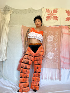 1960’s ORANGE TASSEL SHOWGIRL PANTS