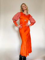 Load image into Gallery viewer, 1930’s OVERDYED PUFF SLEEVE DRESS
