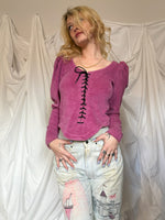 Load image into Gallery viewer, 1980’s LACE UP TOP
