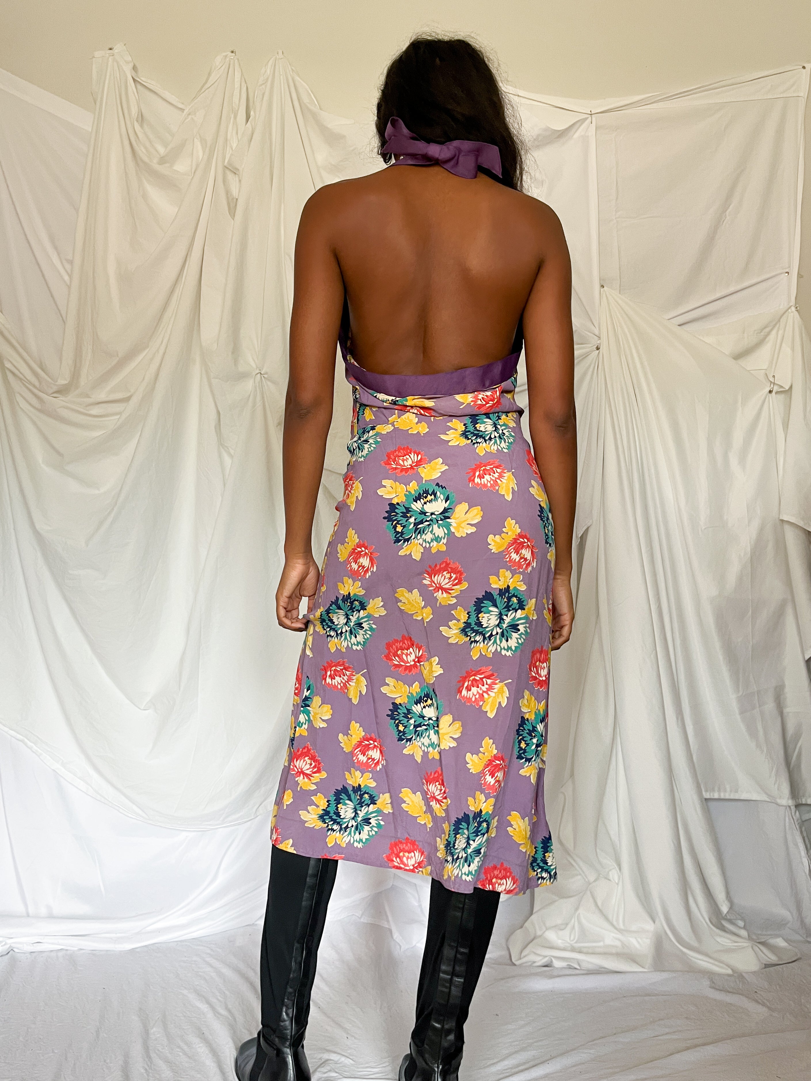 1930’s PURPLE HALTER DRESS