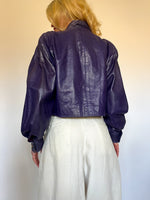 Load image into Gallery viewer, 1980’s PURPLE LEATHER JACKET

