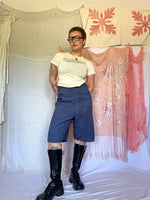 Load image into Gallery viewer, OVER-DYED SIDE ZIP JORTS
