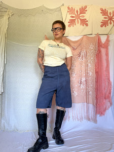 OVER-DYED SIDE ZIP JORTS