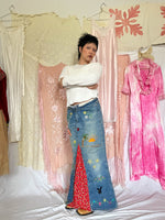 Load image into Gallery viewer, HAND EMBROIDERED DENIM SKIRT
