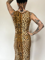 Load image into Gallery viewer, MORGAN DE TOI MESH CHEETAH DRESS
