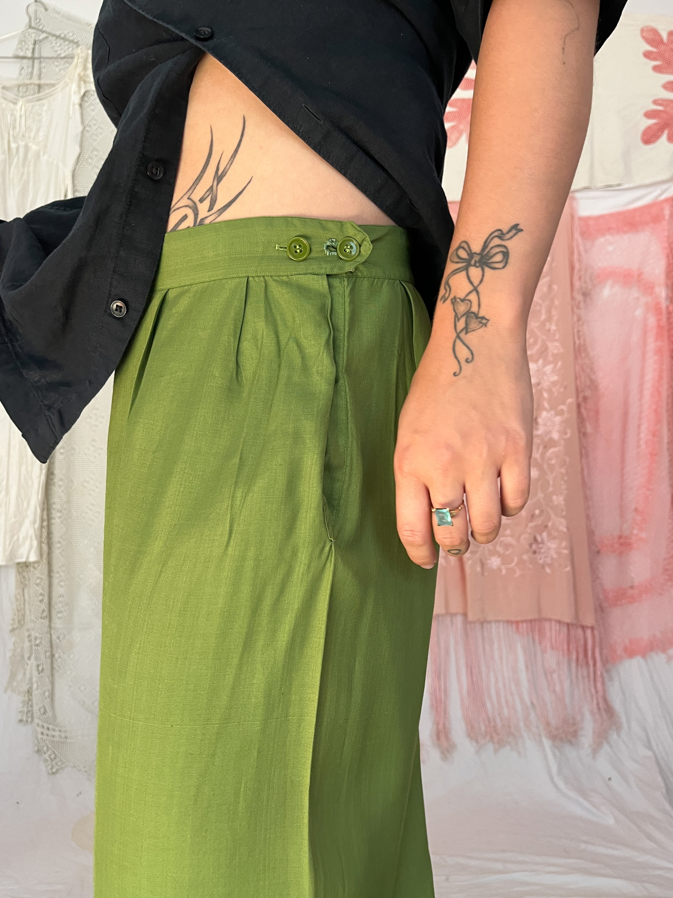 GREEN PAJAMA PANTS