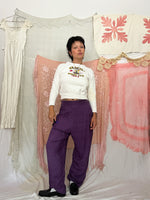 Load image into Gallery viewer, PURPLE SILK PANTS
