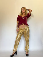 Load image into Gallery viewer, GOLD LAMÉ TROUSERS
