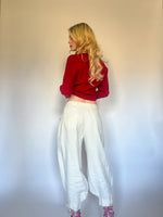 Load image into Gallery viewer, 1960’s RED KNIT W/ ANGORA BOW
