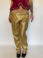 Load image into Gallery viewer, GOLD LAMÉ TROUSERS
