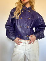 Load image into Gallery viewer, 1980’s PURPLE LEATHER JACKET
