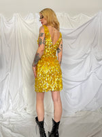Load image into Gallery viewer, 1960’s YELLOW PAILLETTE DRESS
