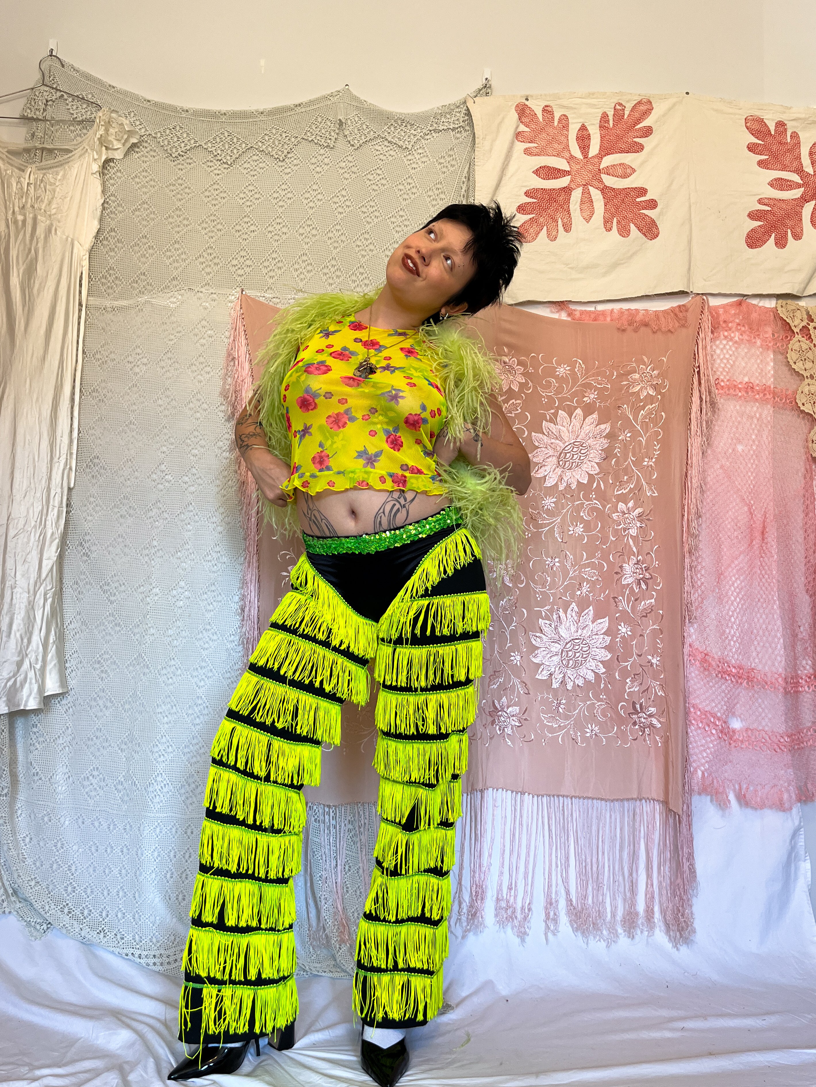 1960’s GREEN TASSEL SHOWGIRL PANTS