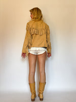 Load image into Gallery viewer, 1970’s MICROSUEDE FRINGE JACKET
