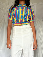 Load image into Gallery viewer, 1930’s MULTI-COLORED STRIPE BLOUSE
