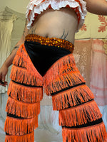 Load image into Gallery viewer, 1960’s ORANGE TASSEL SHOWGIRL PANTS
