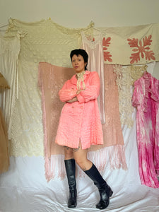 PINK QUILTED HOUSE COAT